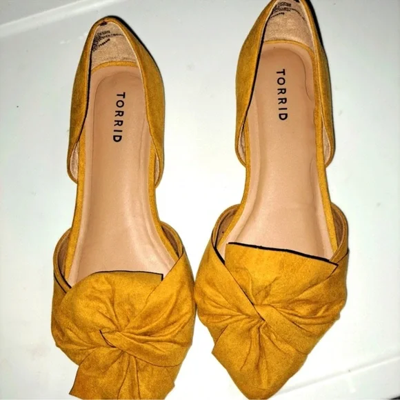 Torrid Mustard Pointed Toe Suede Slip-On Flats - Picture 6 of 12